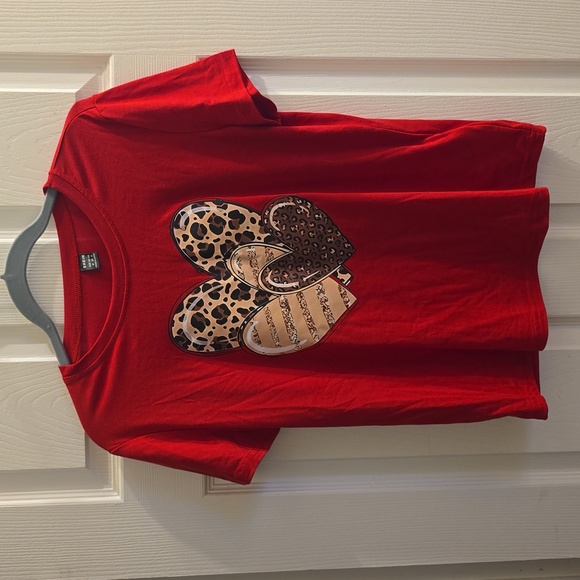 SHEIN Tops - Always With Love Red Short Sleeve T-Shirt NWOT